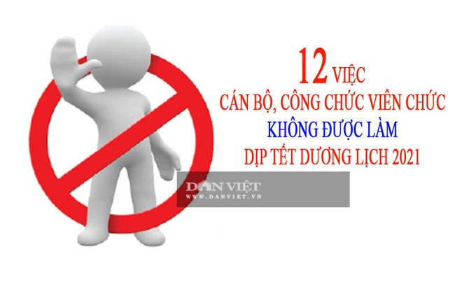 12 việc cán bộ, công chức viên chức không được làm dịp Tết Dương lịch 2021 - Ảnh 2.