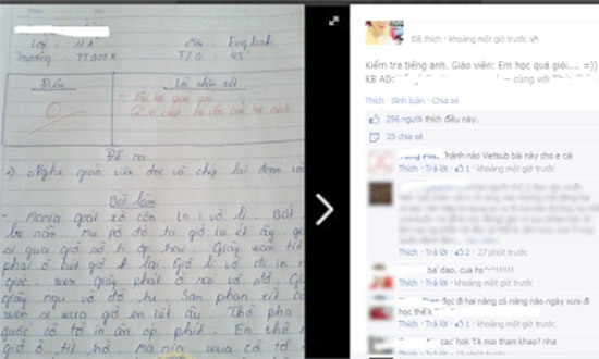 Bật cười, cô giáo, lời phê