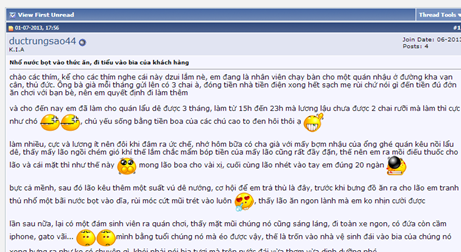 nhậu, bo, bẩn, phục vụ